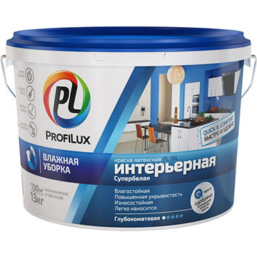 "Profilux" ВД краска PL- 10L латекс. интерьерная влагостойкая супербелая 3кг "Profilux" ВД краска PL- 10L латекс. интерьерная влагостойкая супербелая 3кг